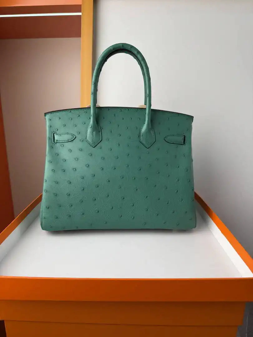 Hermes Birkin Bag Ostrich Leather 30 Fully Handmade H92083