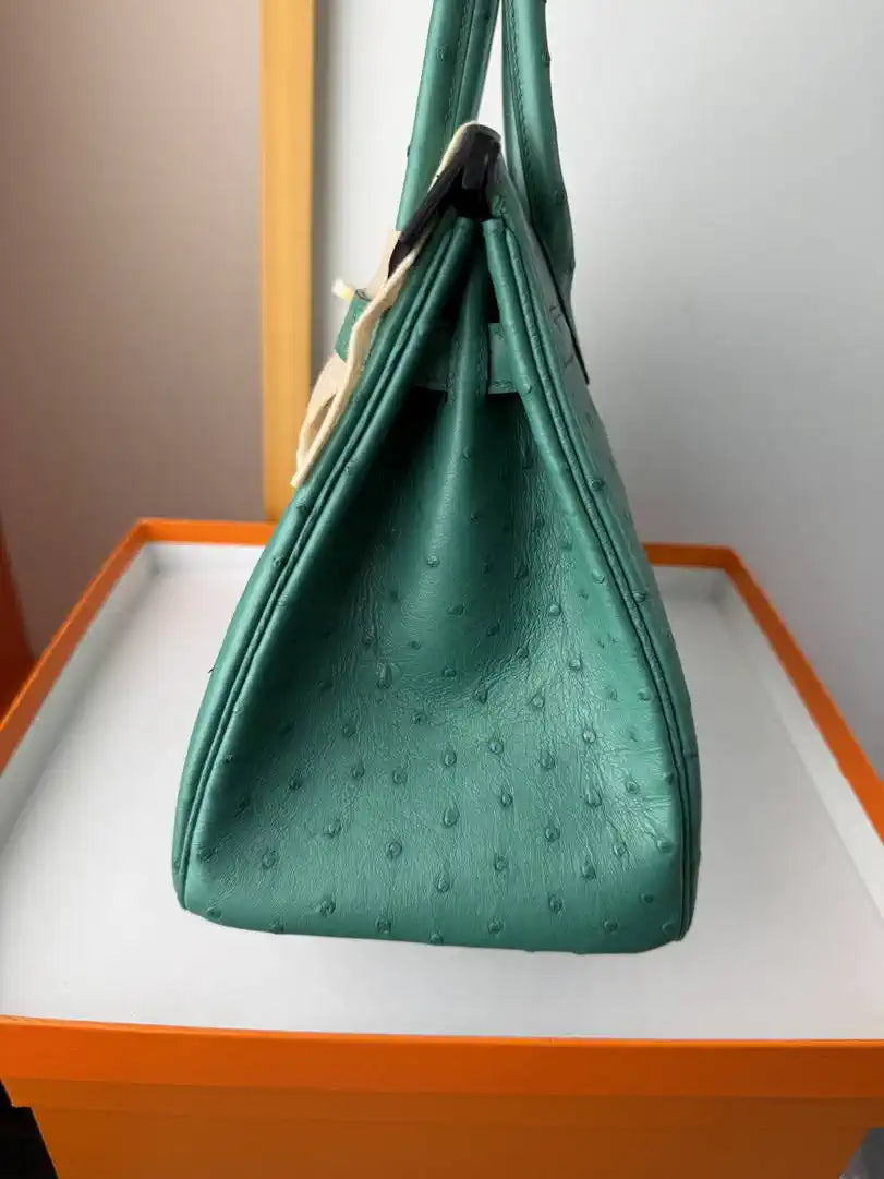 Hermes Birkin Bag Ostrich Leather 30 Fully Handmade H92083
