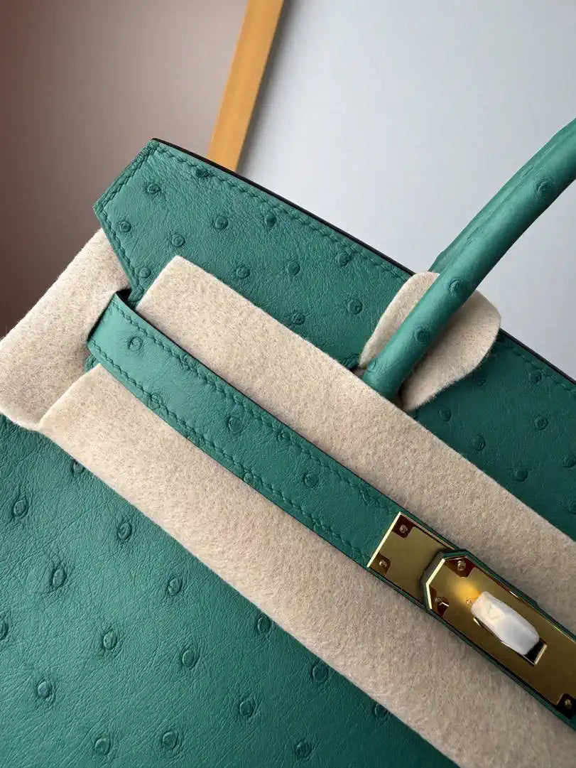 Hermes Birkin Bag Ostrich Leather 30 Fully Handmade H92083