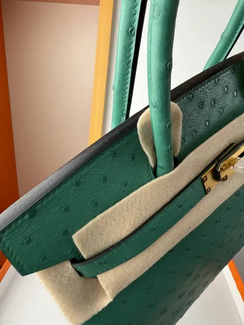 Hermes Birkin Bag Ostrich Leather 30 Fully Handmade H92083