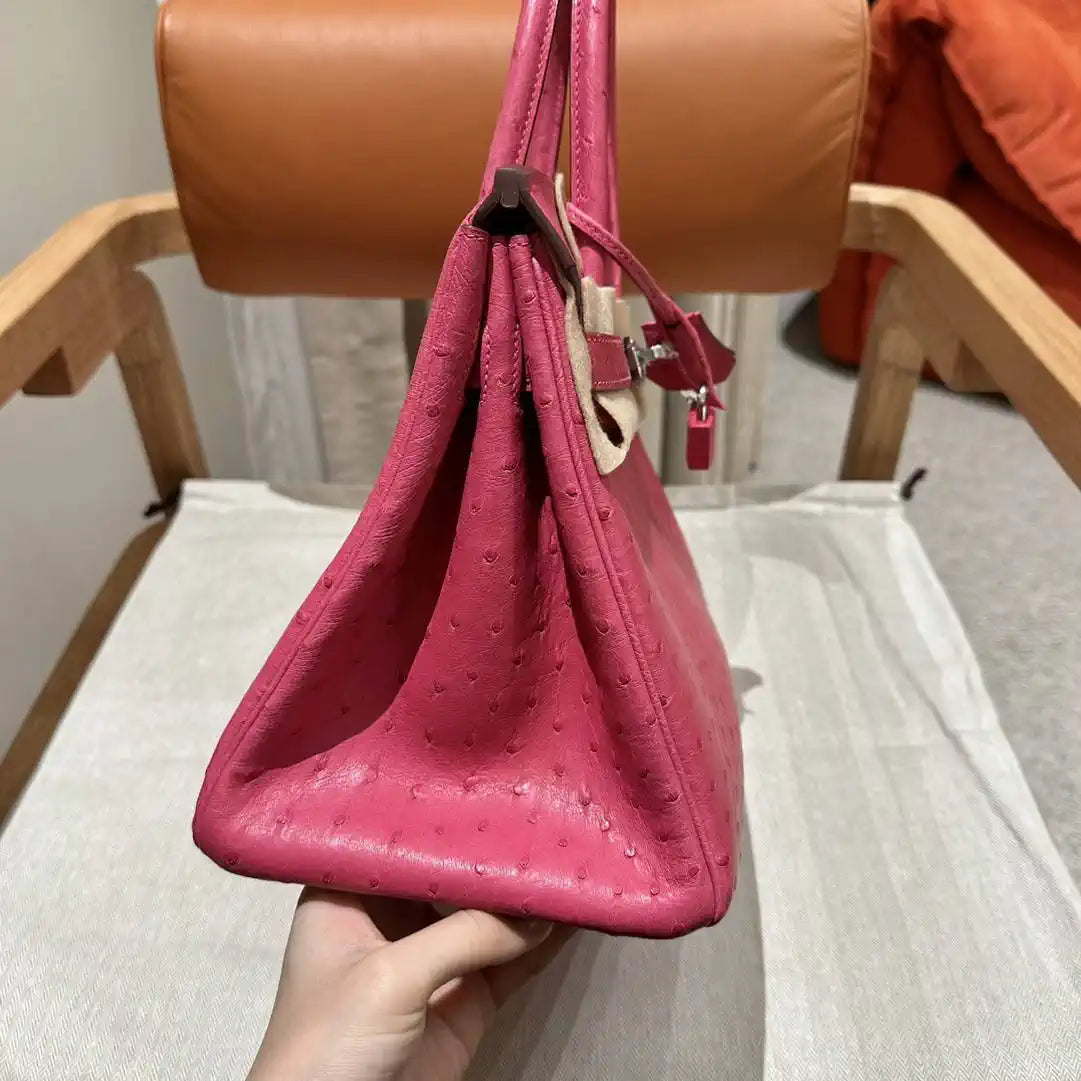 Hermes Birkin Bag Ostrich Leather 30 Fully Handmade H92084