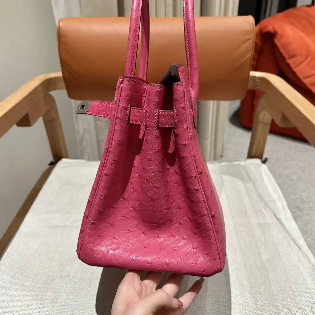 Hermes Birkin Bag Ostrich Leather 30 Fully Handmade H92084