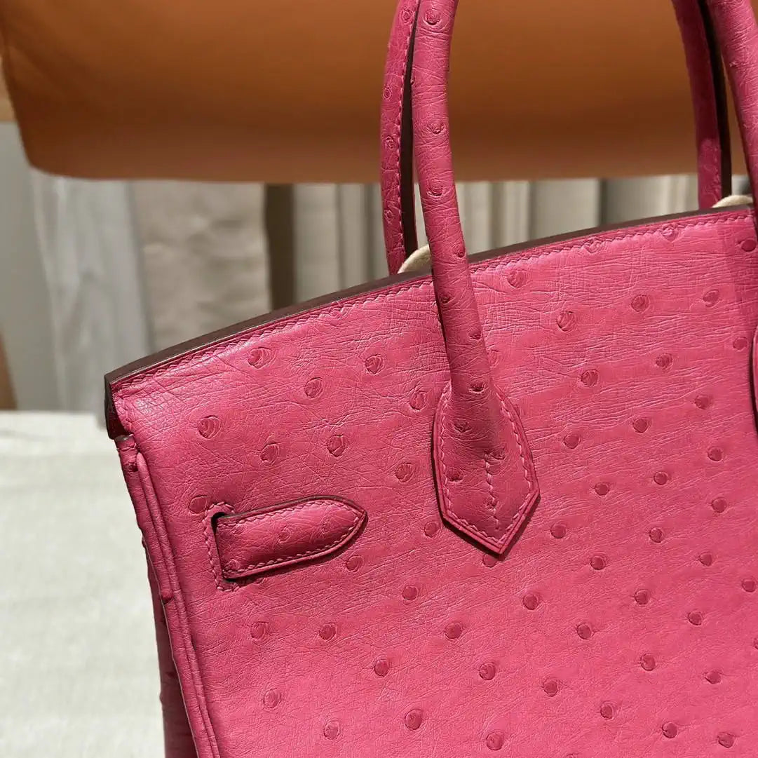 Hermes Birkin Bag Ostrich Leather 30 Fully Handmade H92084