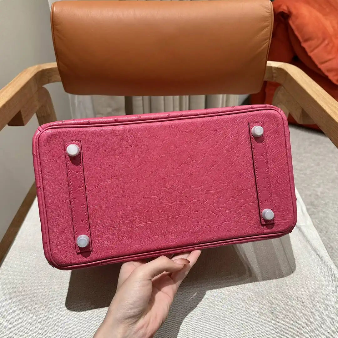 Hermes Birkin Bag Ostrich Leather 30 Fully Handmade H92084