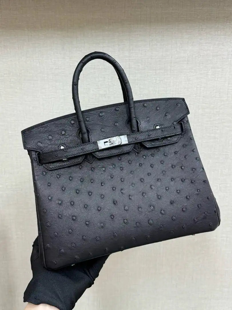 Hermes Birkin Bag Ostrich Leather 30 Fully Handmade H92088