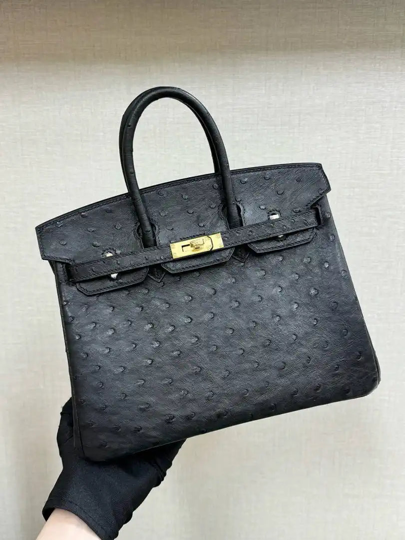 Hermes Birkin Bag Ostrich Leather 30 Fully Handmade H92088