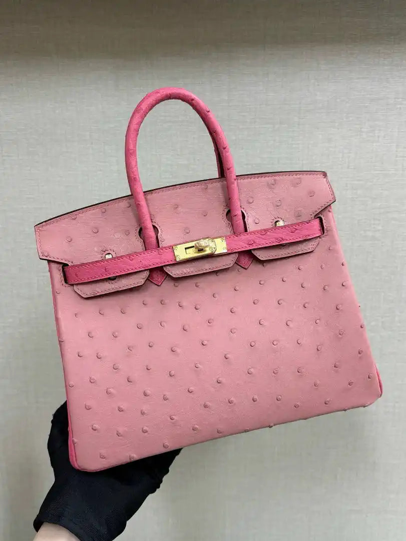 Hermes Birkin Bag Ostrich Leather 30 Fully Handmade H92088
