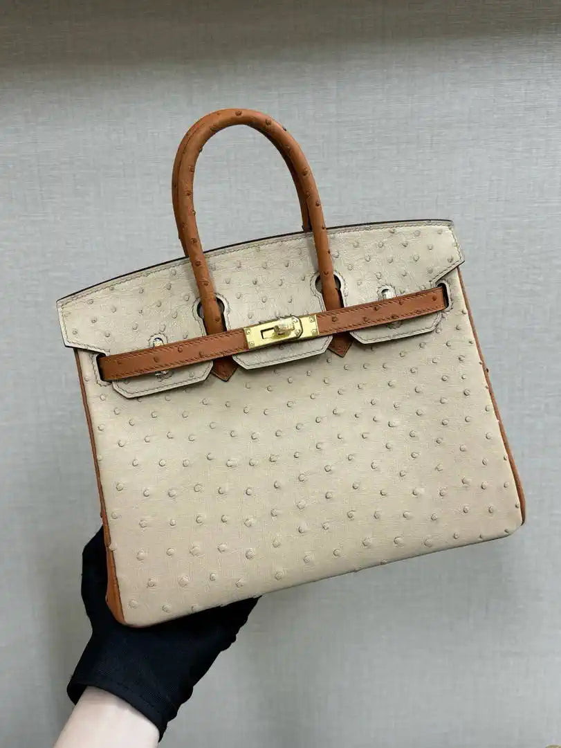 Hermes Birkin Bag Ostrich Leather 30 Fully Handmade H92088