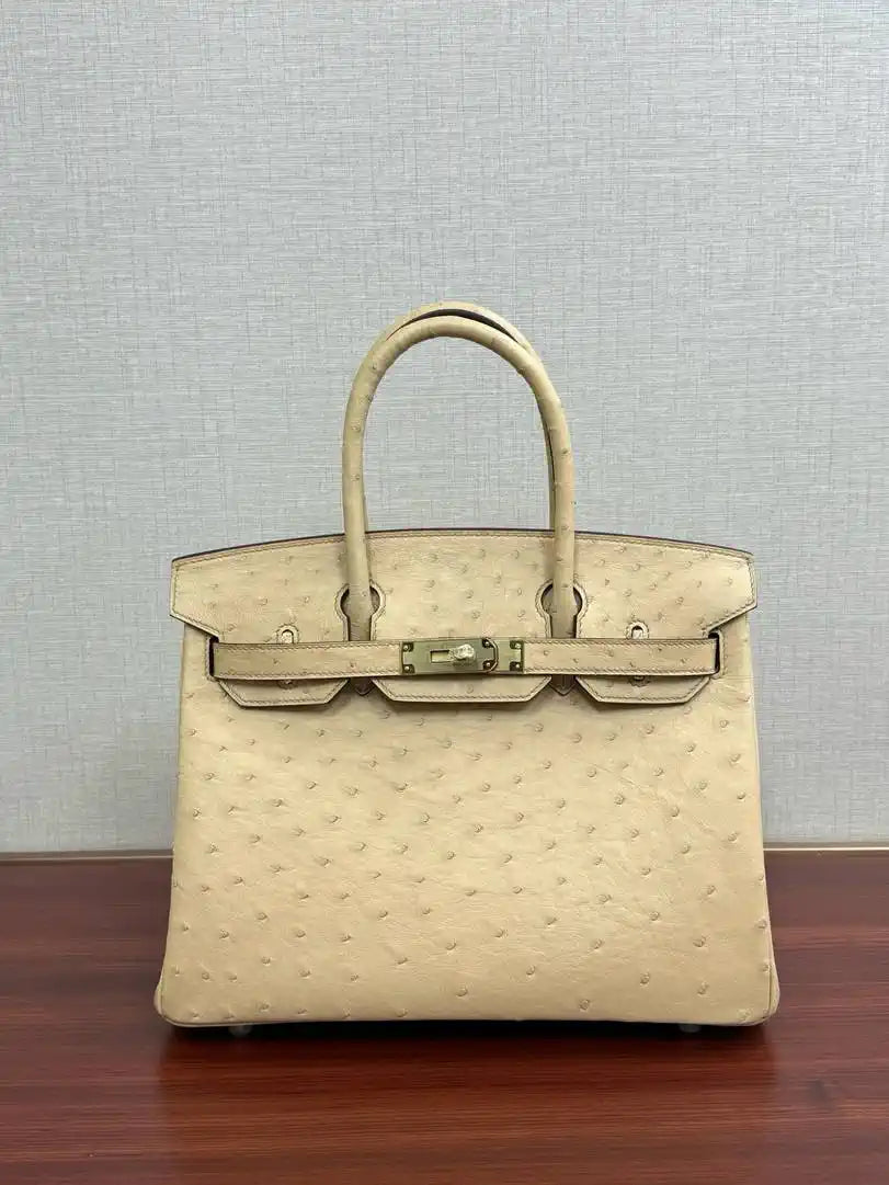 Hermes Birkin Bag Ostrich Leather 30 Fully Handmade H92088