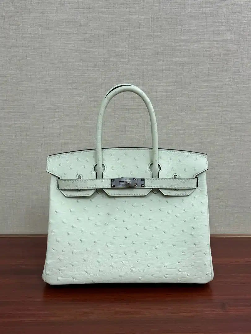Hermes Birkin Bag Ostrich Leather 30 Fully Handmade H92088