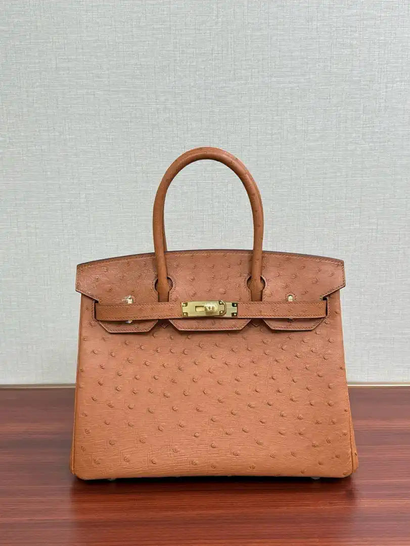Hermes Birkin Bag Ostrich Leather 30 Fully Handmade H92088