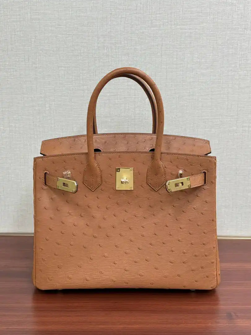 Hermes Birkin Bag Ostrich Leather 30 Fully Handmade H92089