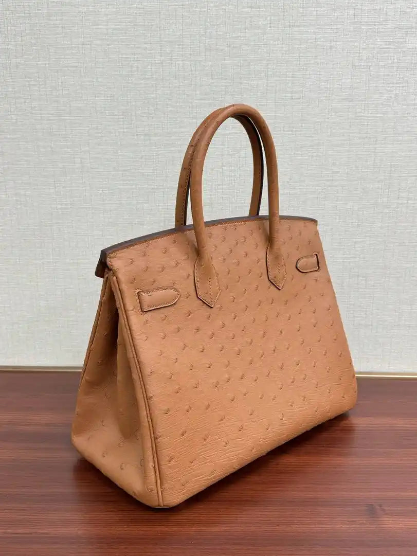 Hermes Birkin Bag Ostrich Leather 30 Fully Handmade H92089