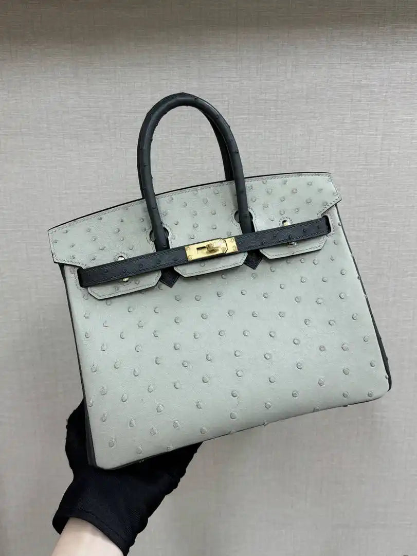 Hermes Birkin Bag Ostrich Leather 30 Fully Handmade H92090