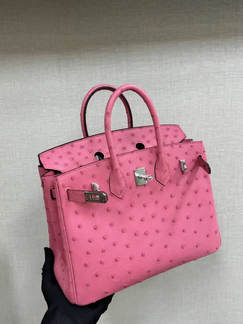 Hermes Birkin Bag Ostrich Leather 30 Fully Handmade H92092