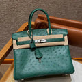 Hermes Birkin Bag Ostrich Leather 30 Fully Handmade H92093