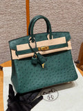 Hermes Birkin Bag Ostrich Leather Fully Handmade H92095