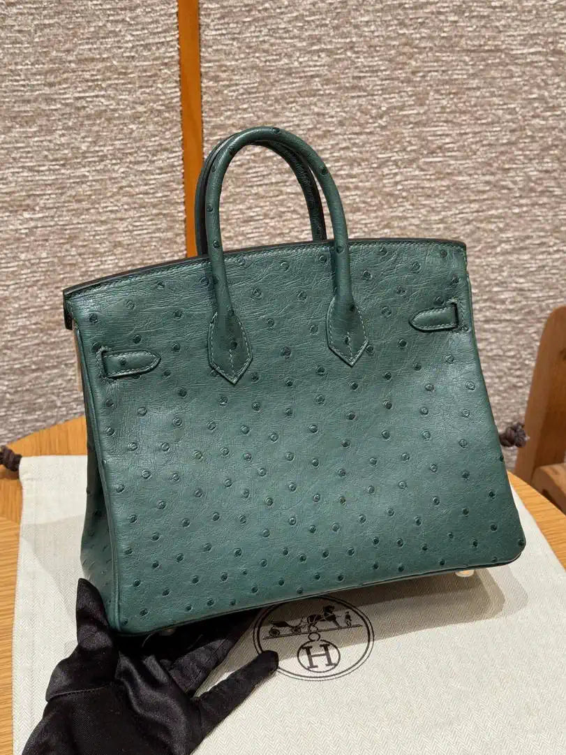 Hermes Birkin Bag Ostrich Leather Fully Handmade H92095