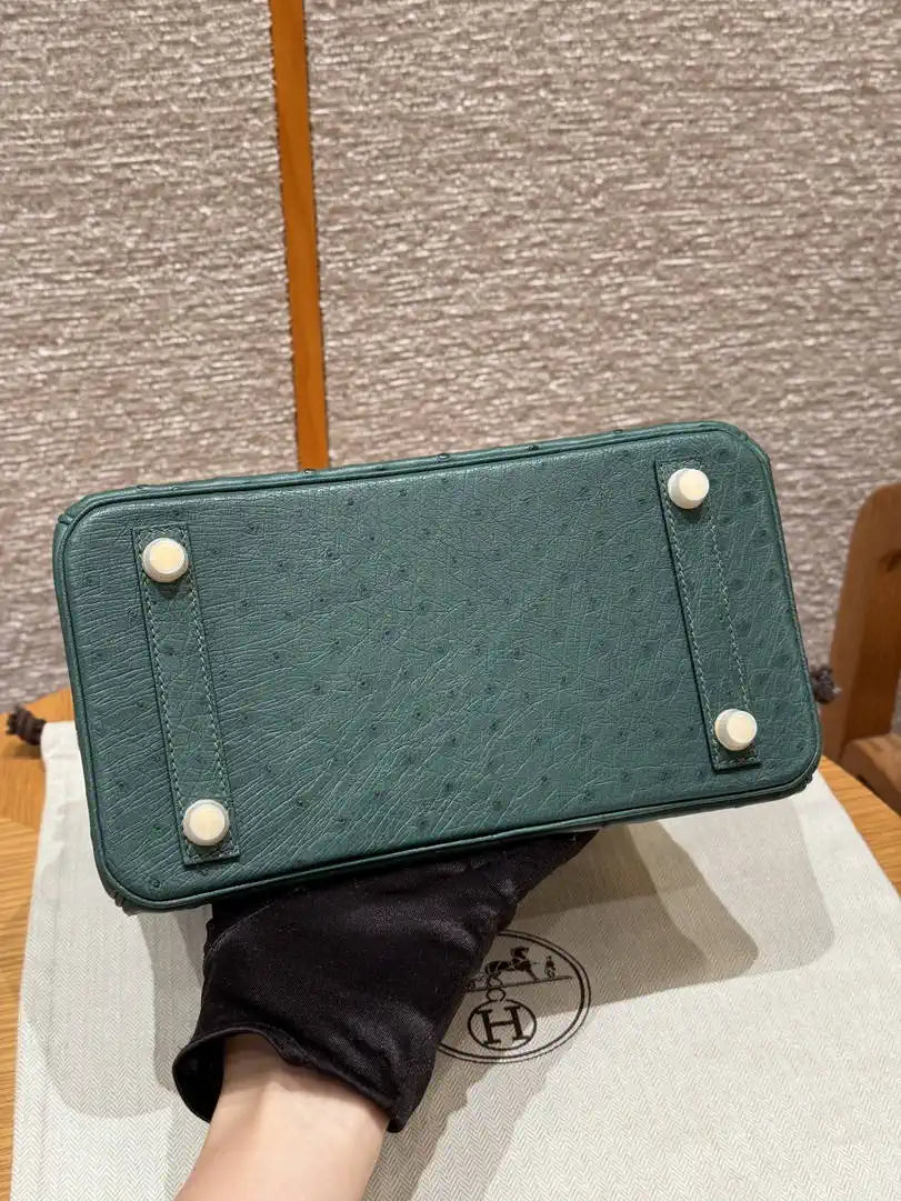 Hermes Birkin Bag Ostrich Leather Fully Handmade H92095
