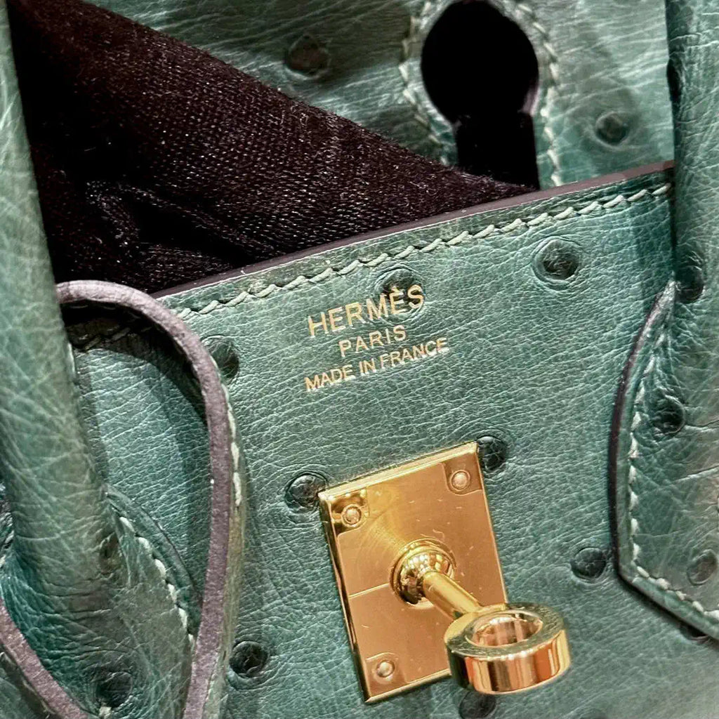 Hermes Birkin Bag Ostrich Leather Fully Handmade H92095