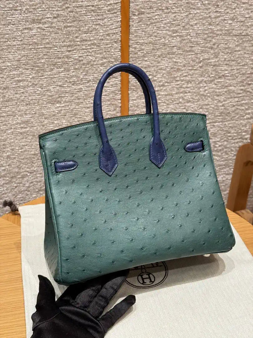 Hermes Birkin Bag Ostrich Leather Fully Handmade H92096