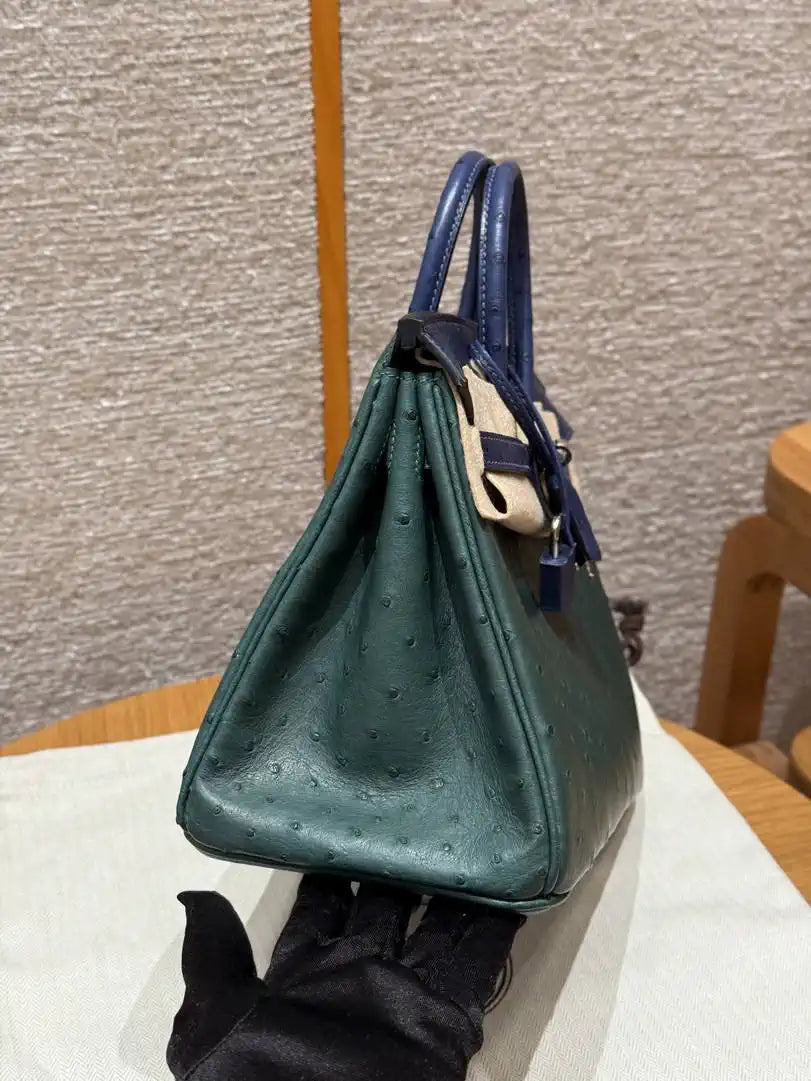 Hermes Birkin Bag Ostrich Leather Fully Handmade H92096