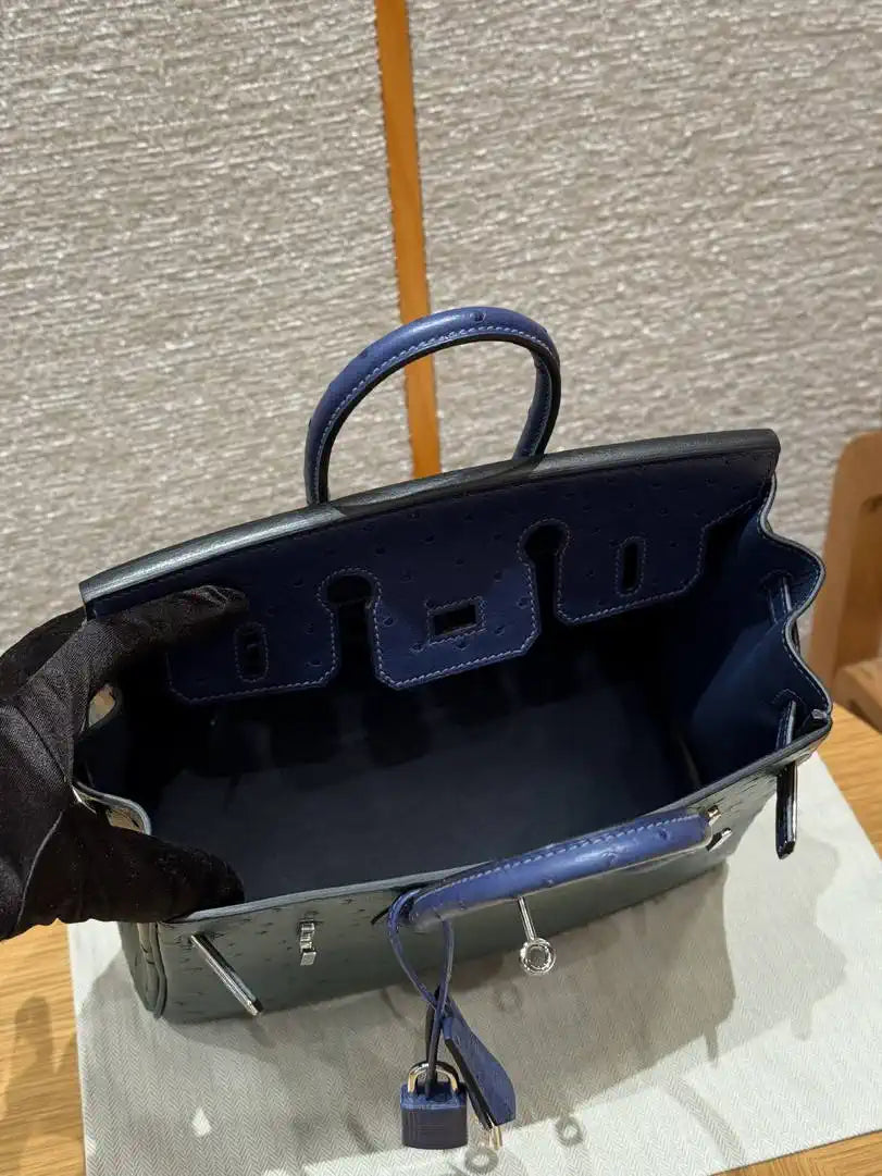 Hermes Birkin Bag Ostrich Leather Fully Handmade H92096