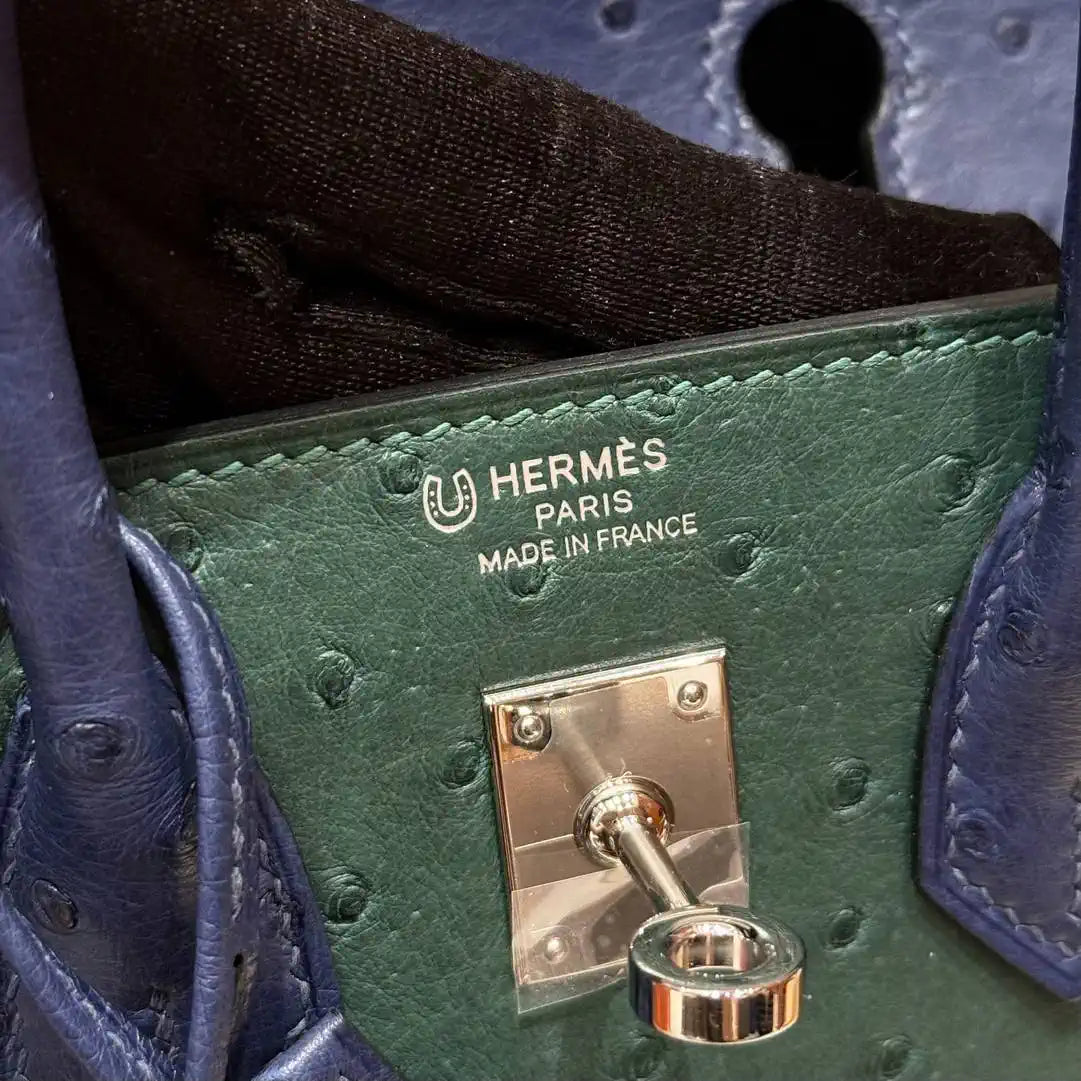 Hermes Birkin Bag Ostrich Leather Fully Handmade H92096
