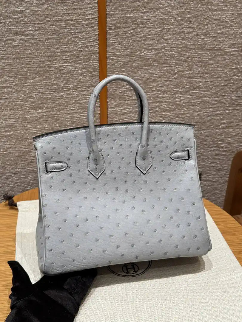 Hermes Birkin Bag Ostrich Leather Fully Handmade H92097