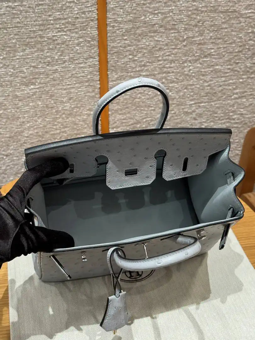 Hermes Birkin Bag Ostrich Leather Fully Handmade H92097