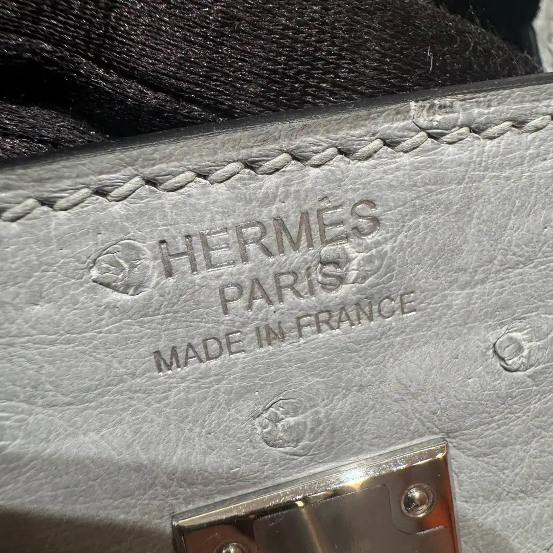 Hermes Birkin Bag Ostrich Leather Fully Handmade H92097