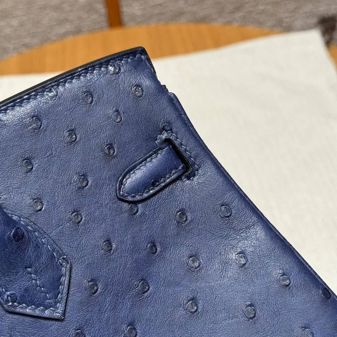 Hermes Birkin Bag Ostrich Leather Fully Handmade H92098