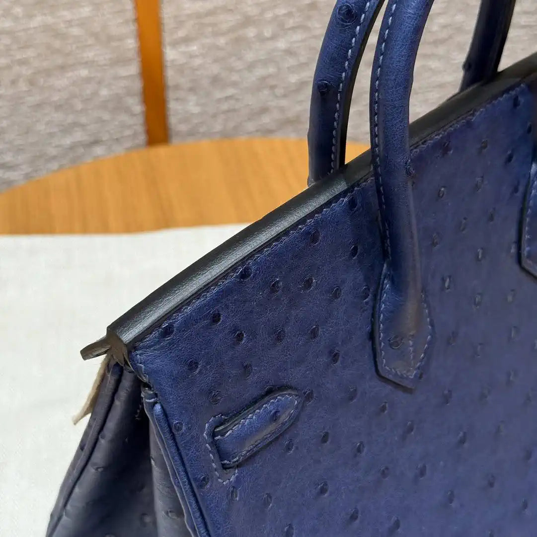 Hermes Birkin Bag Ostrich Leather Fully Handmade H92098