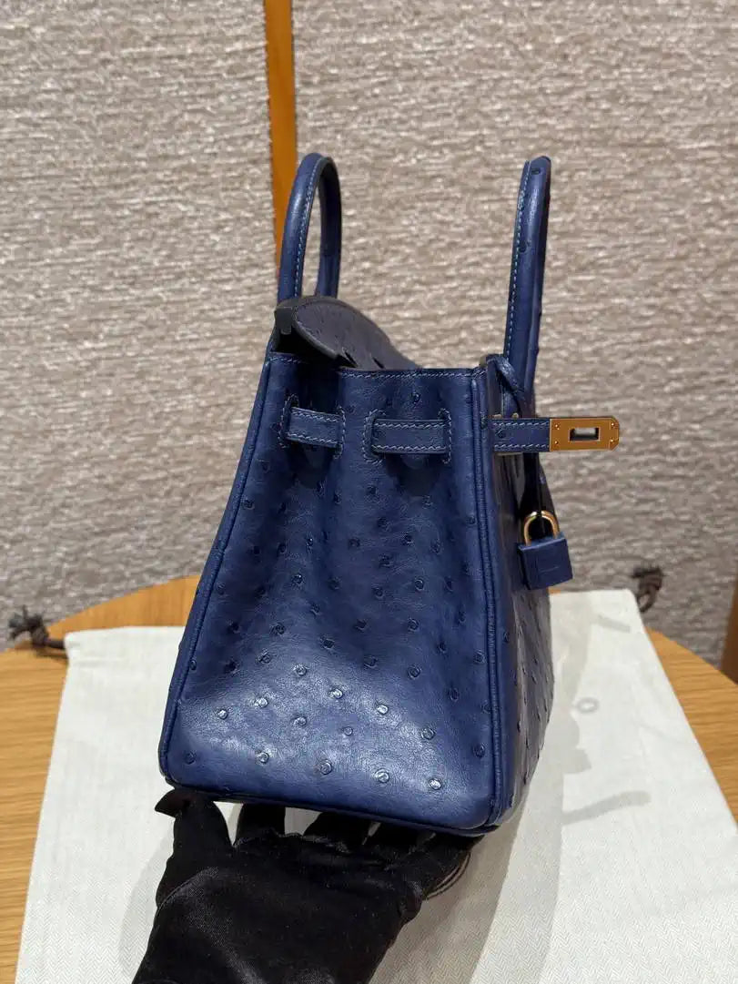Hermes Birkin Bag Ostrich Leather Fully Handmade H92098