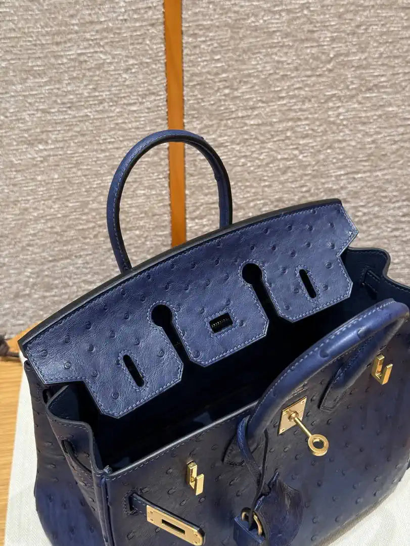 Hermes Birkin Bag Ostrich Leather Fully Handmade H92098