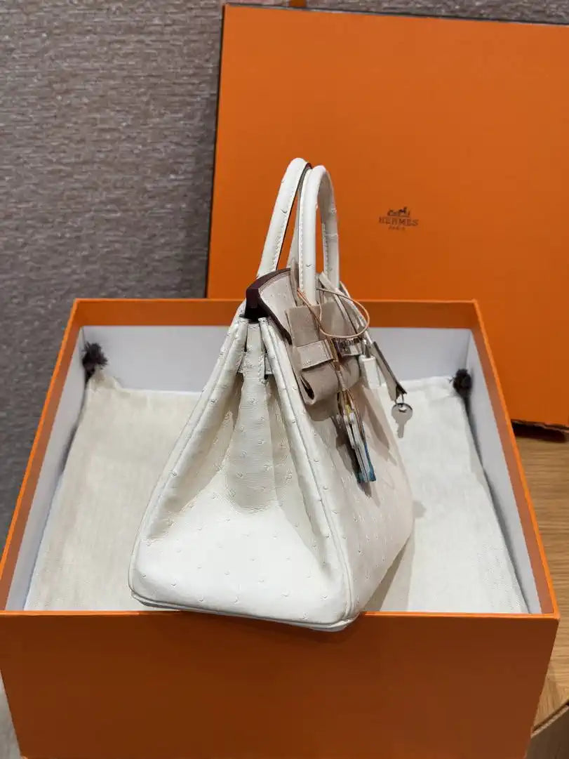 Hermes Birkin Bag Ostrich Leather Fully Handmade H92099