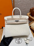 Hermes Birkin Bag Ostrich Leather Fully Handmade H92100