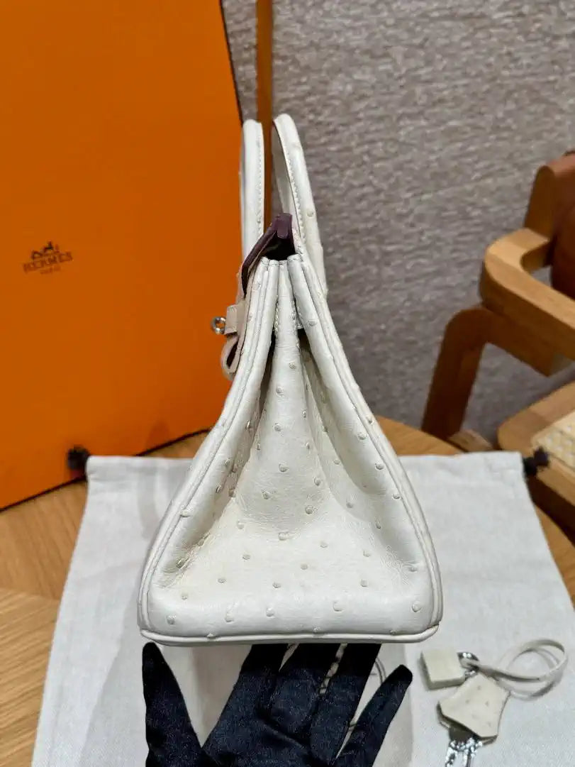 Hermes Birkin Bag Ostrich Leather Fully Handmade H92100