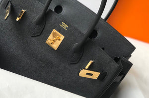 Hermes Birkin Designer Tote Bag Epsom Leather 28353 Black - Gold / 25cm - View 6