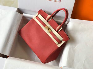 Hermes Birkin Designer Tote Bag Epsom Leather 28354 Red - Gold / 25cm - View 1