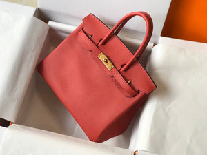 Hermes Birkin Designer Tote Bag Epsom Leather 28354 Red - Gold / 25cm - View 2
