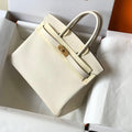 Hermes Birkin Designer Tote Bag Epsom Leather 28355 White - Gold / 25cm - View 1