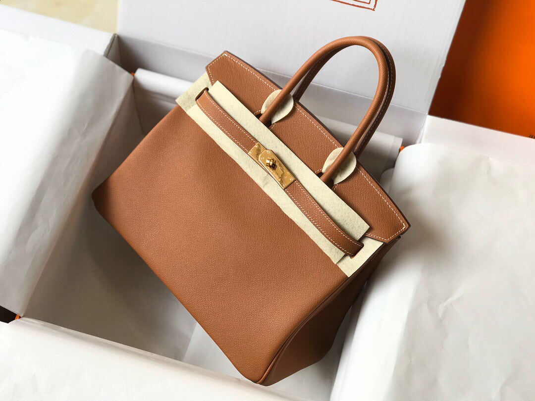 Hermes Birkin Designer Tote Bag Epsom Leather 28356 Brown - Gold / 25cm - View 1