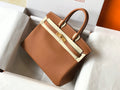 Hermes Birkin Designer Tote Bag Epsom Leather 28356 Brown
