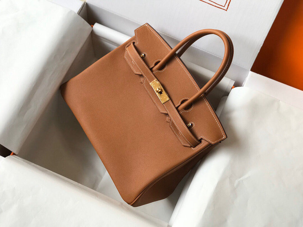 Hermes Birkin Designer Tote Bag Epsom Leather 28356 Brown