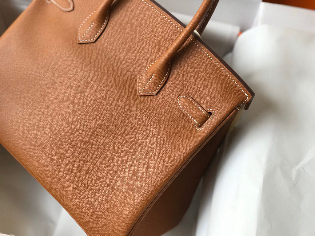 Hermes Birkin Designer Tote Bag Epsom Leather 28356 Brown