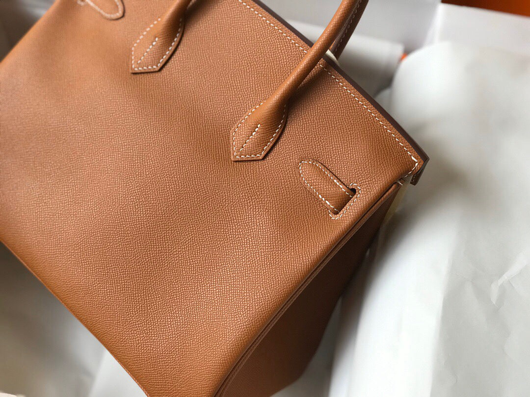 Hermes Birkin Designer Tote Bag Epsom Leather 28356 Brown - Gold / 25cm - View 4