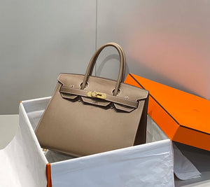 Hermes Birkin Designer Tote Bag Epsom Leather 28369 elephant Gray - Gold / 25cm - View 1