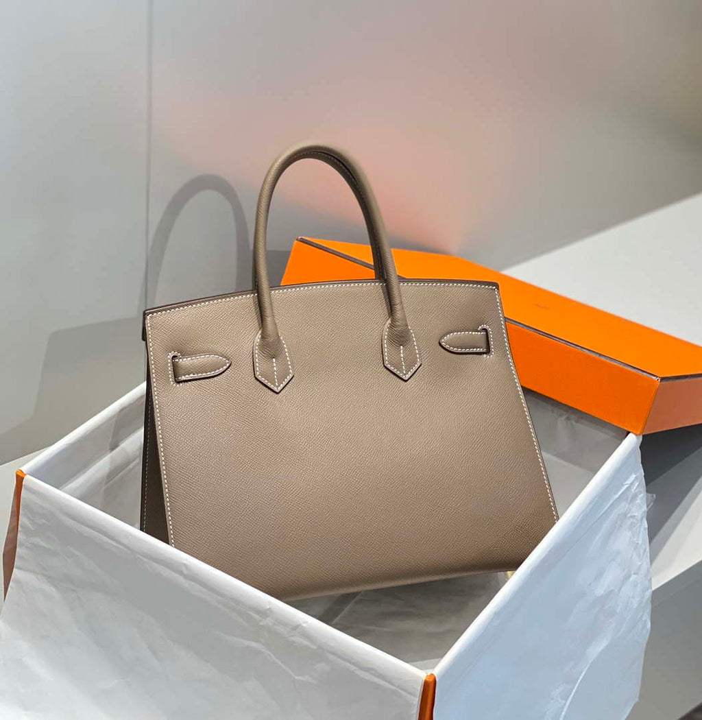 Hermes Birkin Designer Tote Bag Epsom Leather 28369 elephant Gray