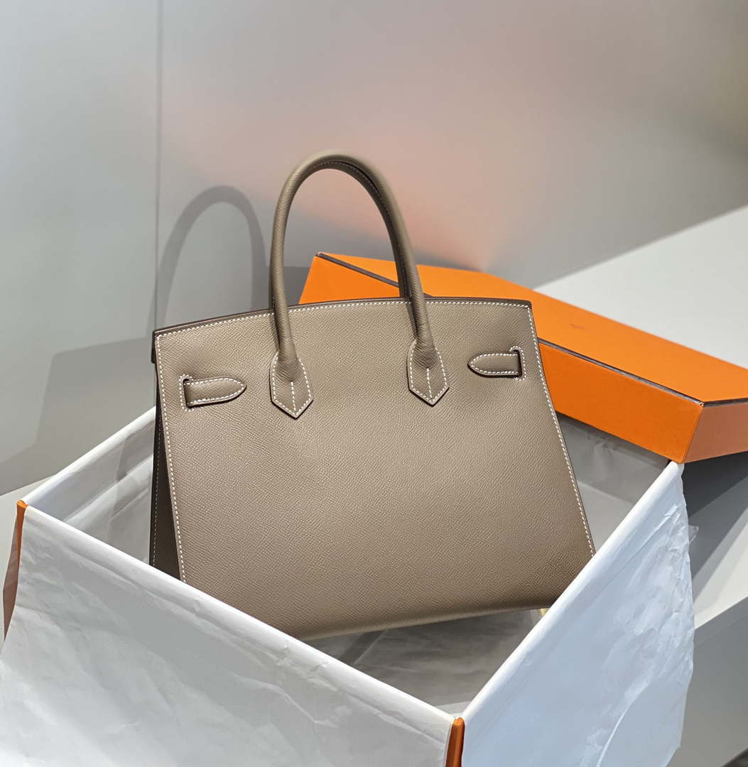 Hermes Birkin Designer Tote Bag Epsom Leather 28369 elephant Gray - Gold / 25cm - View 2